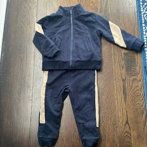 Miles the Label Blue/Beige track Suit - joggers and zip up - size 2Y